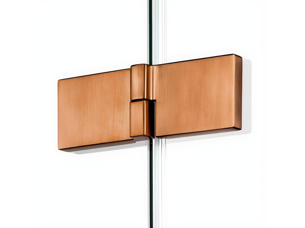 Cabine de douche cuivre brossé 90x110cm pivotante gauche Artvivrestore COPPER BRUSHED accès de face 04407WLQG