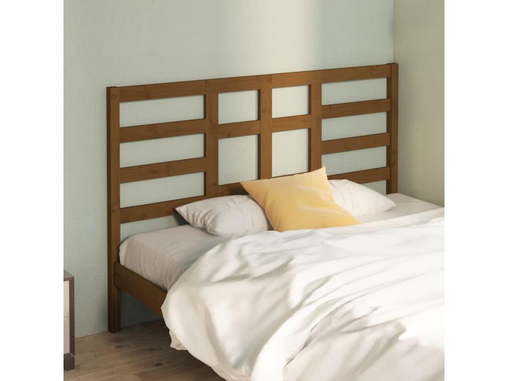 Tête de lit Marron miel 146x4x104 cm Bois massif de pin 27611JELS