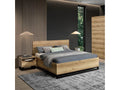 Nidchicshop - Chambre Lit 160x200 et 2 Chevets Aspect Bois et Pied Avant Métal Noir 24739VVNP