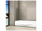 Pare-baignoire 120x140cm pivotant 180 paroi de baignoire en verre anticalcaire 6mm avec une poignée en Inox 70434AXKK