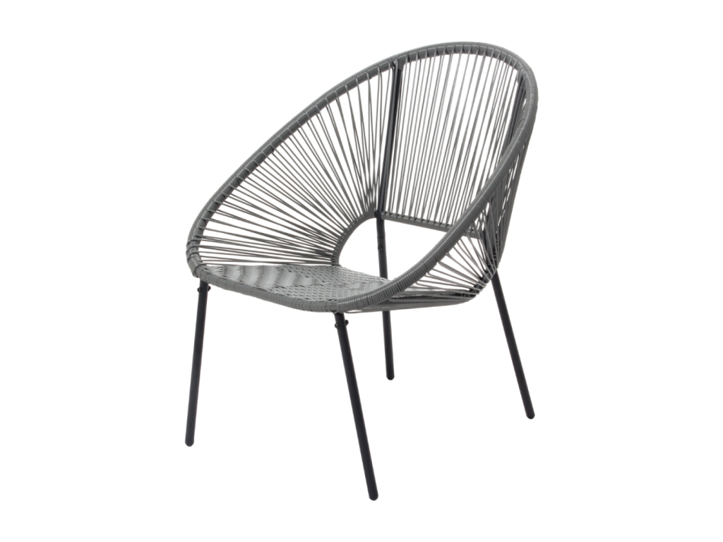 Ensemble de 2 fauteuils table basse gris foncé Calmetop 34283AWLO