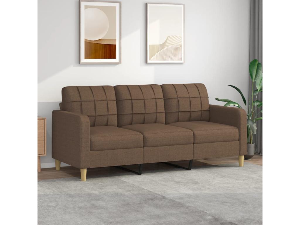 Canapé à 3 places Marron 180 cm Tissu 88854CGUD