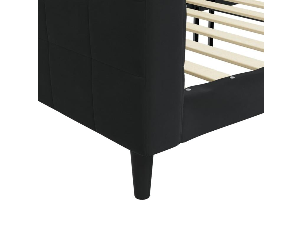 Lit de repos sans matelas noir 80x200 cm velours 85596INPT