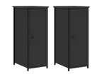 Tables de chevet 2 pcs noir 32x42x80 bois d'ingénierie 10398MMLC