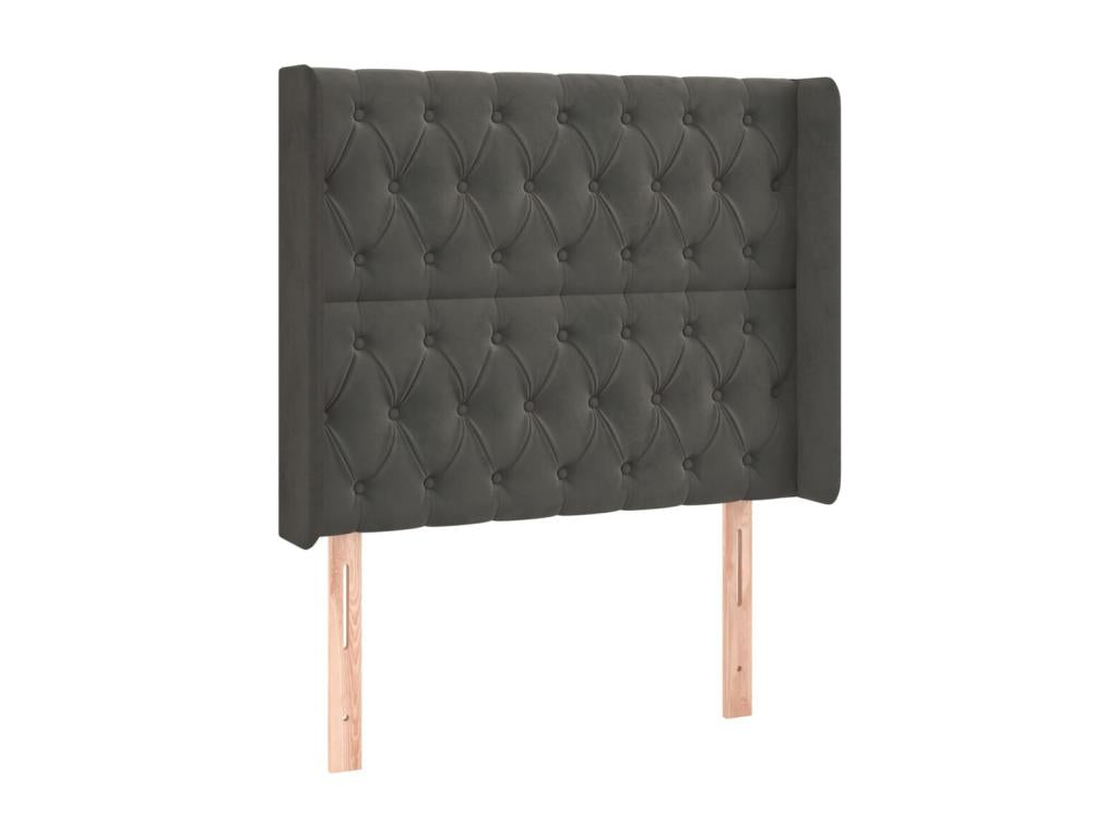 Tête de lit à LED Gris foncé 103x16x118/128 cm Velours 42326QUSZ