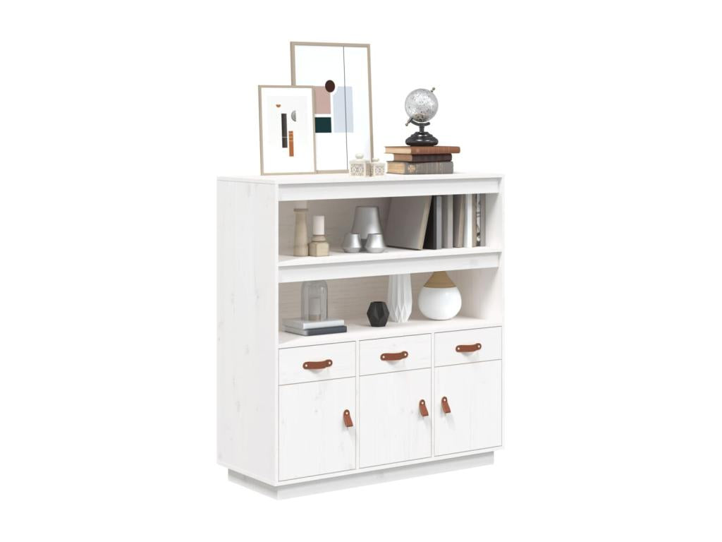 Buffet haut Blanc 100x40x108,5 cm Bois massif de pin 64797ZPJV