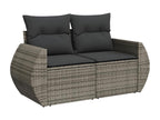 Salon de jardin 6 pcs avec coussins gris résine tressée 55648CZBP