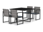 Mobilier à dîner de jardin 5 pièces et coussins Résine tressée Gris 78064QJPE