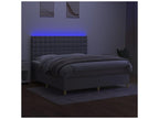Sommier à Calmetop de lit et matelas et LED Gris clair 180x200 09213ADCJ