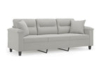 Canapé 3 places avec oreillers gris clair 180 cm 08299ZITQ