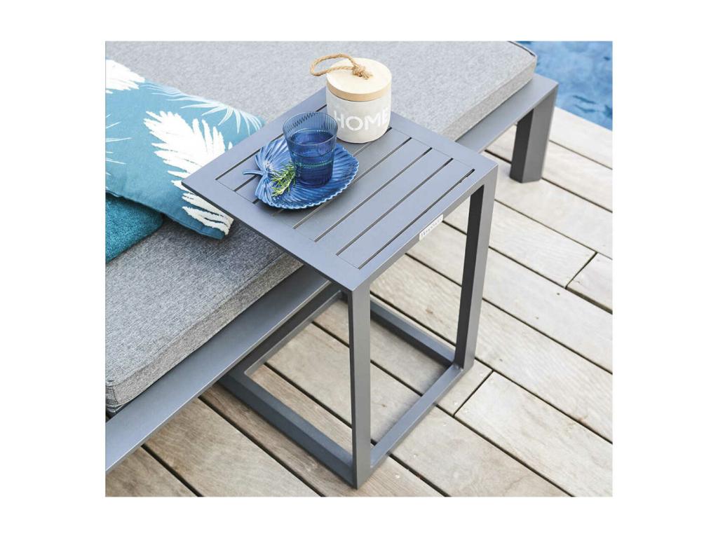 Table d'appoint en aluminium gris Graphite Artvivrestore 47327ASCQ