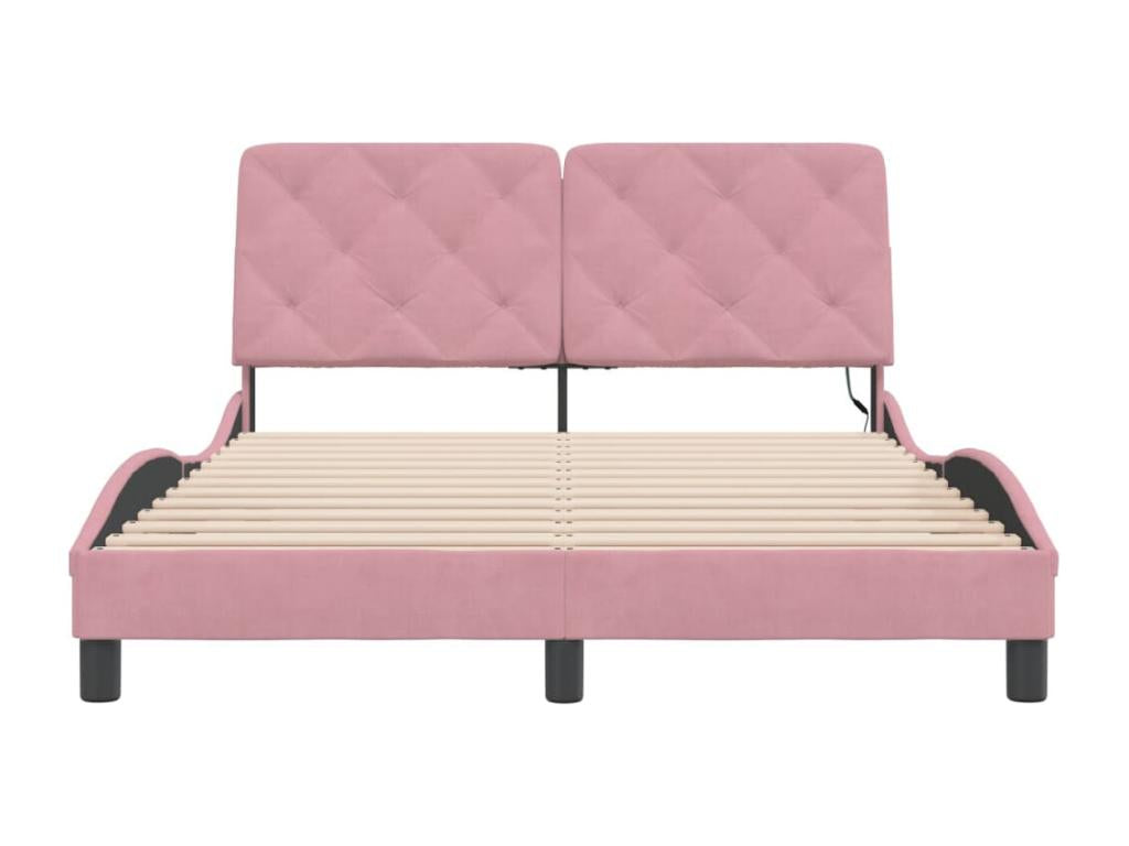 Cadre de lit avec Calmetopères LED rosace 120x200 cm velours 11602KLWW