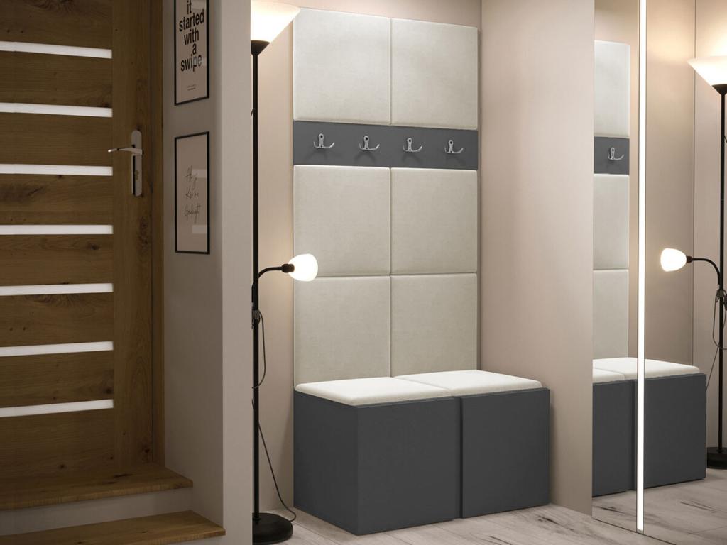 Meuble d'entrée Nidchicshop 267 186x84x46cm Graphite Tapisserie - Stratifié 64491YBBS