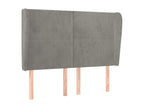 Tête de lit avec oreilles Gris clair 147x23x118/128 cm Velours 77103XRNJ
