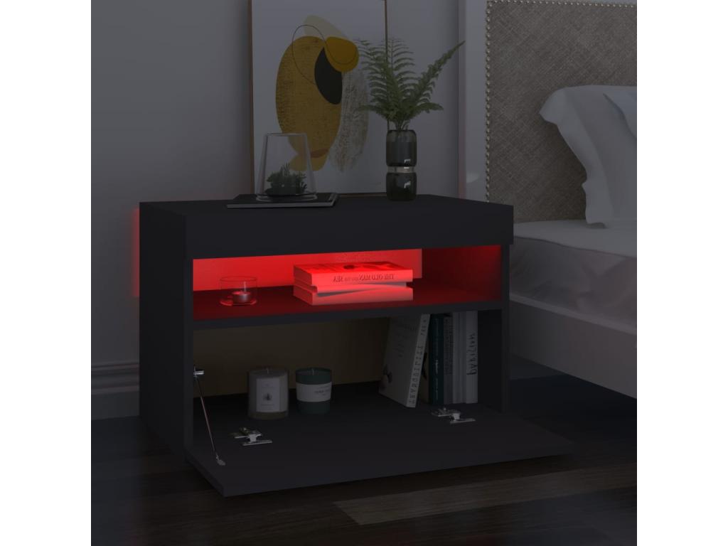 Meubles TV avec Artvivrestoreères LED 2 pièces gris 60x35x40 cm 67838LGMB