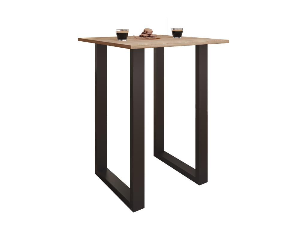 Nidchicshop Premium bois alu table de bar table haute table de bistrot table de bar Nidchicshop 80x50 cm noir / chêne Nidchicshop 57074OLJS