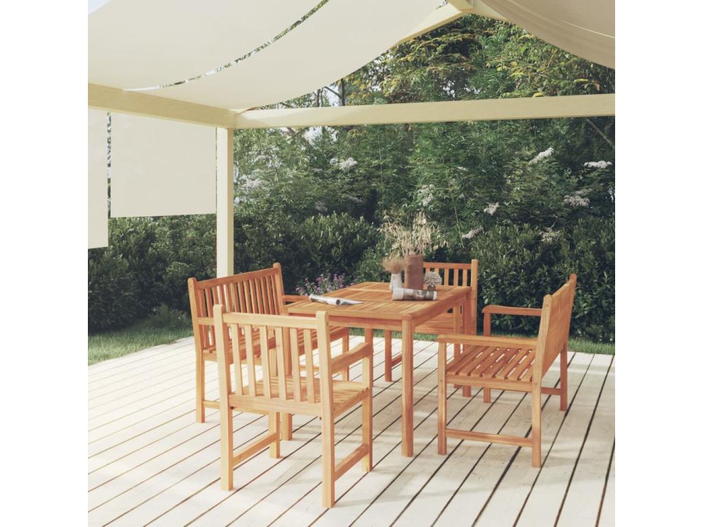 Ensemble à manger de jardin 5pcs Bois de teck massif 87958CWKL