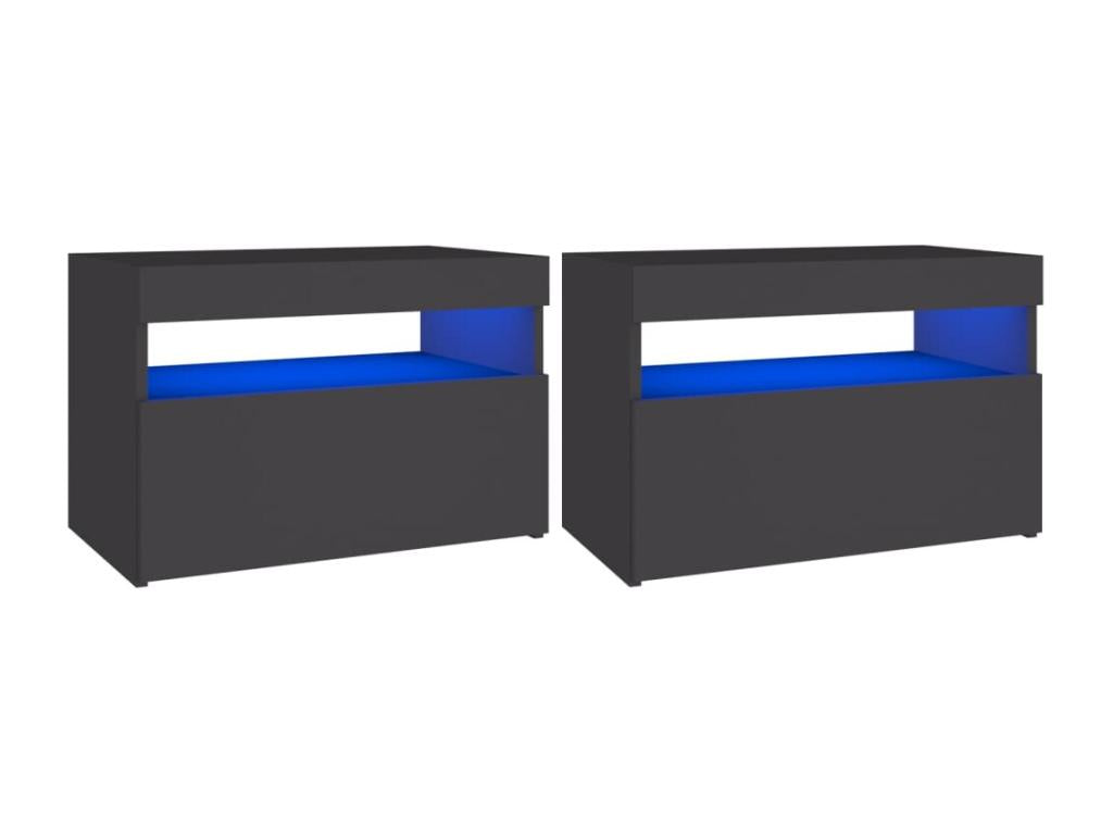 Meubles TV avec Artvivrestoreères LED 2 pièces gris 60x35x40 cm 67838LGMB