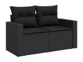Salon de jardin 8 pcs avec coussins noir résine tressée 79174FUCR