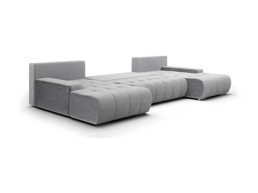 Canapé panoramique convertible Nidchicshop en velours tricoté noir 36318ZJOH