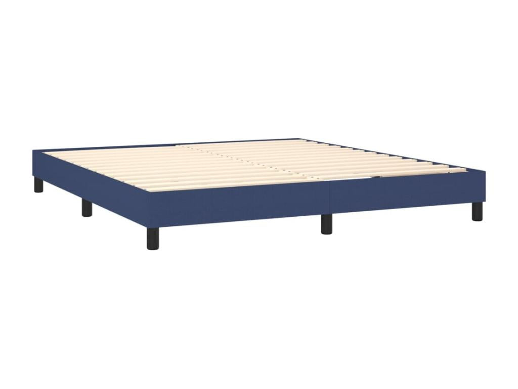 Sommier à Calmetop de lit avec matelas LED Bleu 160x200 cm Tissu 26790XNTN