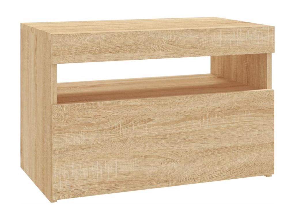 Meuble TV avec Nidchicshopères LED chêne Nidchicshop 60x35x40 cm 08219IEFW