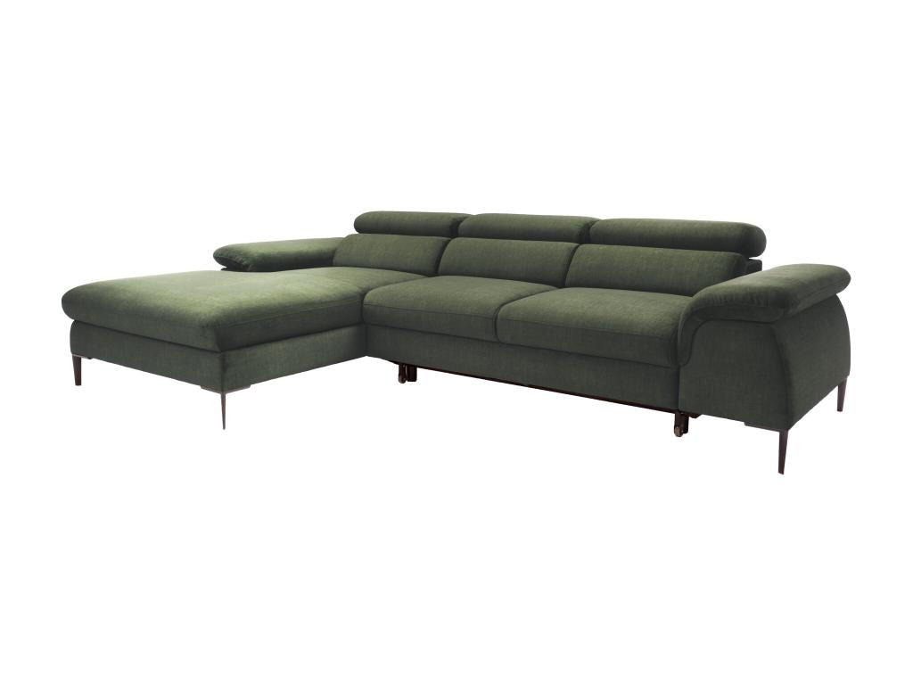 Canapé d'angle gauche convertible en velours vert SEPINA de Nidchicshop 12738DOCM