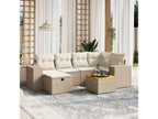 Salon de jardin avec coussins 7 pcs beige résine tressée 47478TFVW