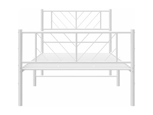 Cadre de lit métal avec tête de lit/pied de lit blanc 100x200cm 27346SZMY