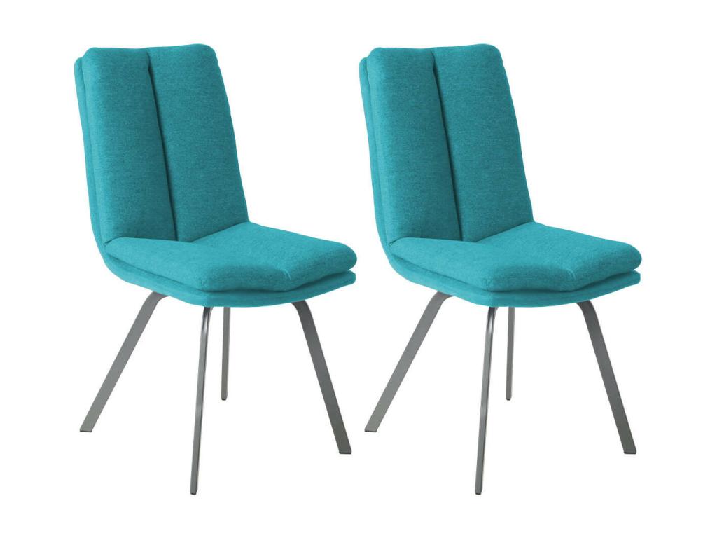 Nidchicshop - Lot de 2 Chaises Bleues avec Sur-Coussin 60577WLBF