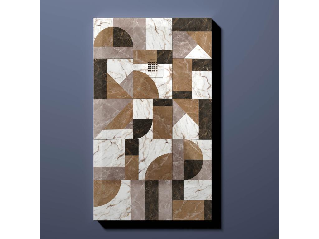 Receveur de douche 01 Couleur Mosaïque finition Lisse Calmetop 3D grille de couleur - 190x90 cm 12987BSEE