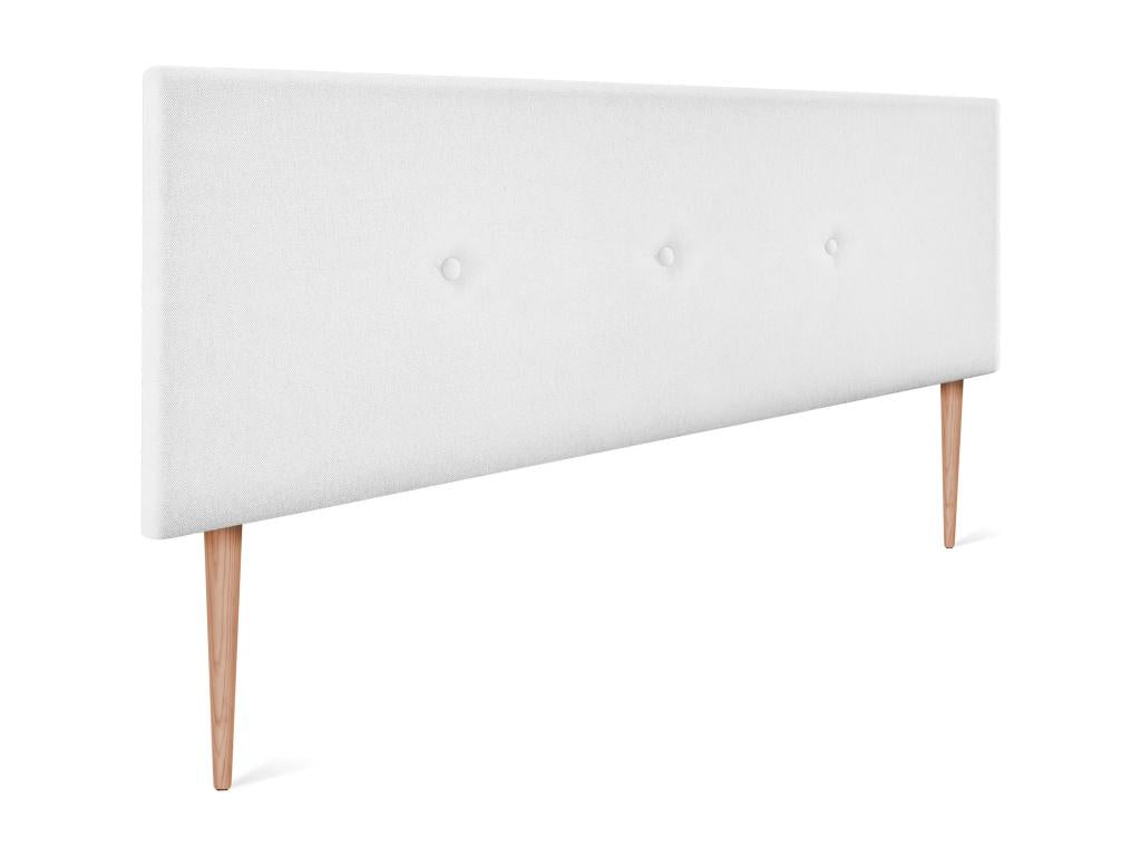 Calmetop Tête de lit en tissu Calmetop lisse avec Boutons 160x105cm avec pieds Lits 150/160 - Blanc 09428GZVS