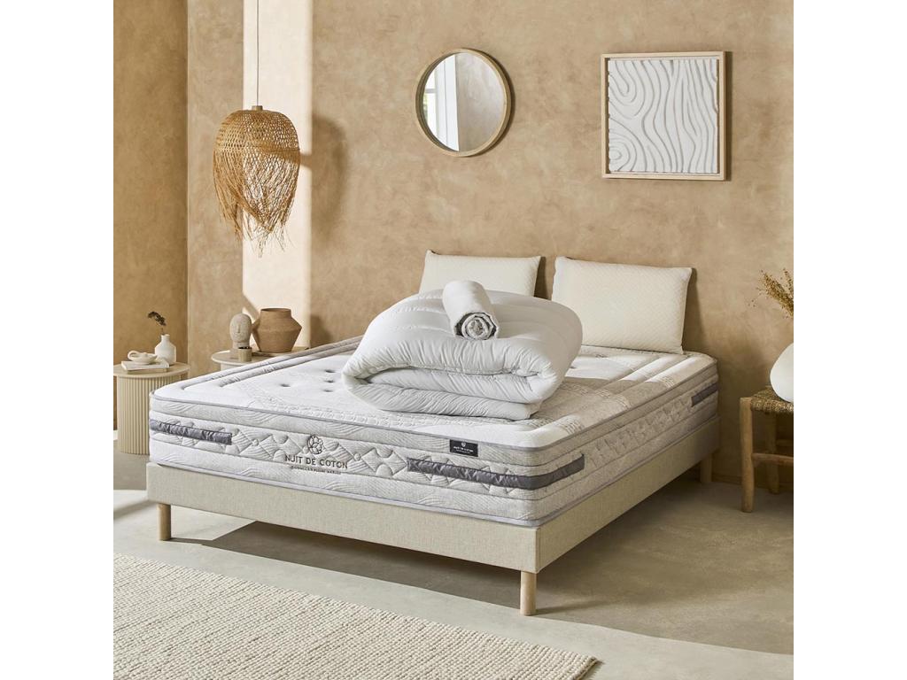 Artvivrestore - Pack Prêt à dormir Artvivrestore 90x200 cm - Matelas Ressorts ensachés Sommier Accessoires 25494RVJZ