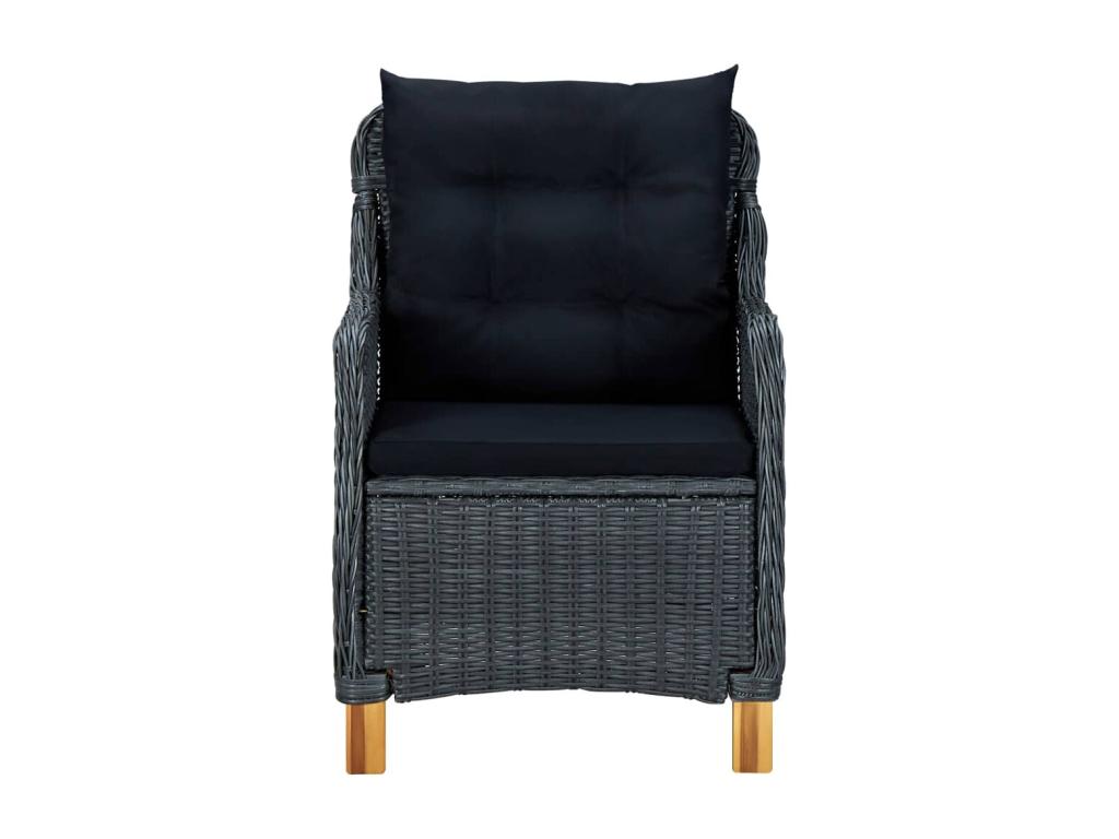 Ensemble à manger de jardin 7 pcs Gris foncé 92171MLNX