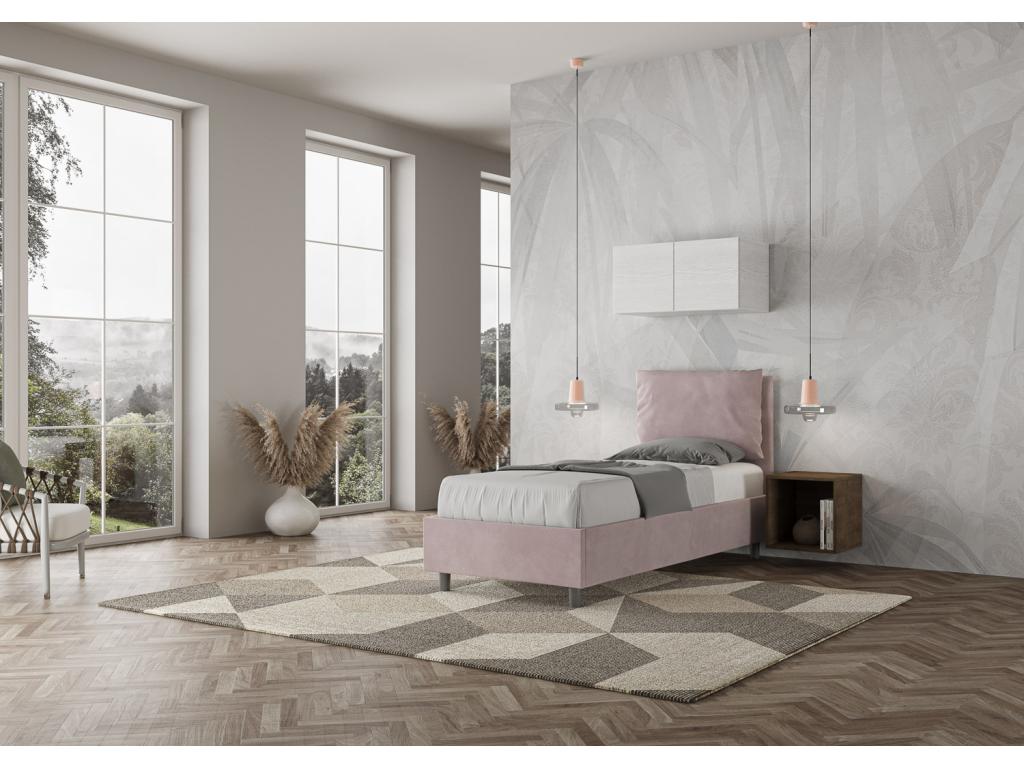 Lit Nidchicshop avec sommier rembourré en microfibre glycine 80x190 33495RVWI