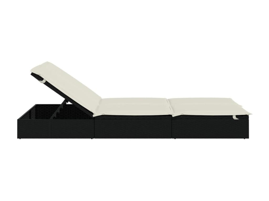 Transat chaise longue bain résine noire 201x110x20 cm 02 0012945 22343DYGT