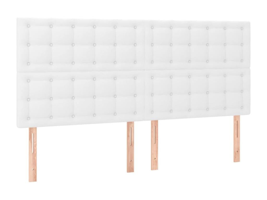 Têtes de lit 4 pcs Blanc 90x5x78/88 cm Similicuir 80653IBBK