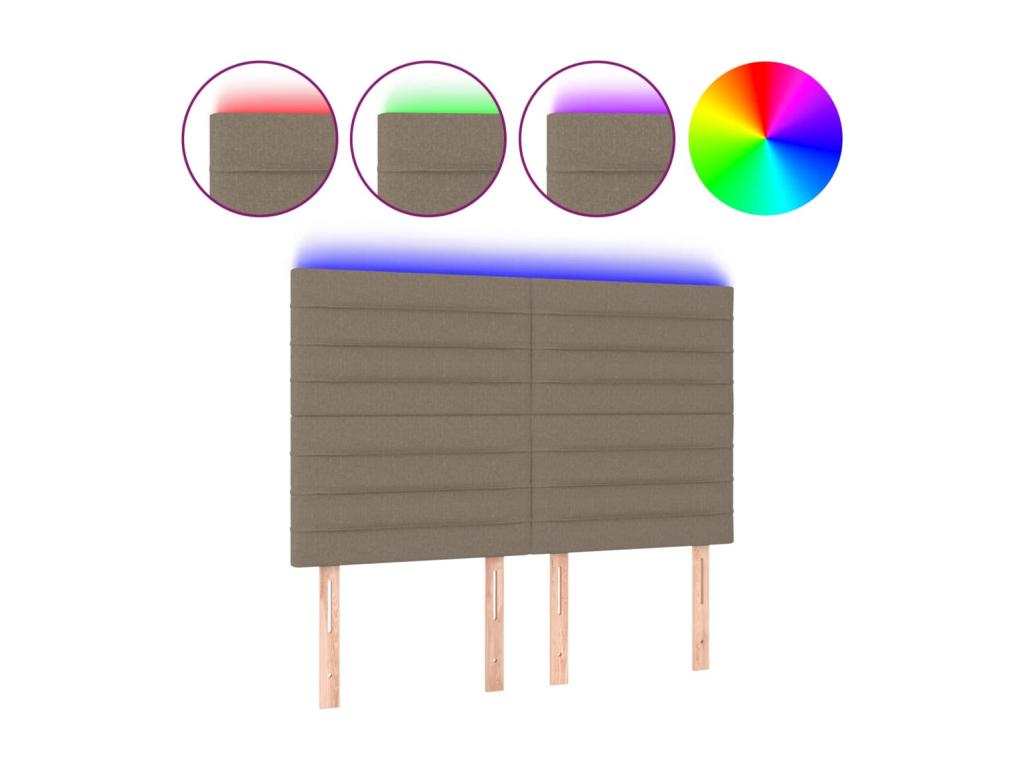 Tête de lit à LED Calmetop 144x5x118/128 cm Tissu 81946WXKI