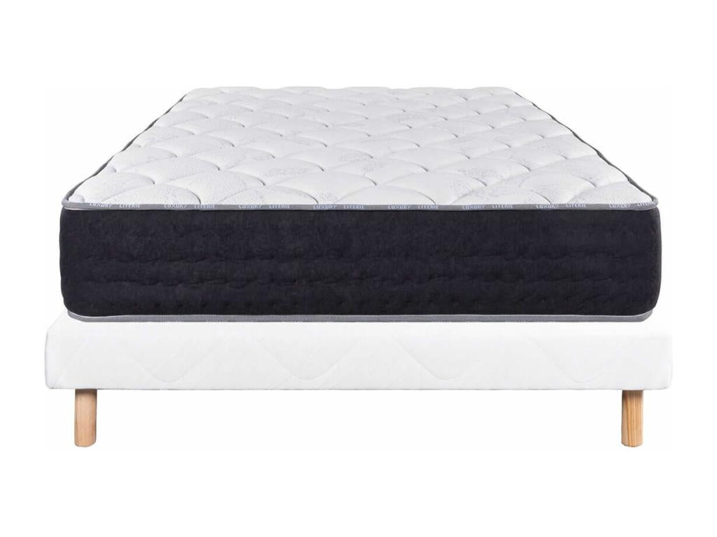 Calmetop - Ensemble Matelas Ressorts Ep.27cm Sommier Tapissier Blanc 140x190 cm 27724DGOH