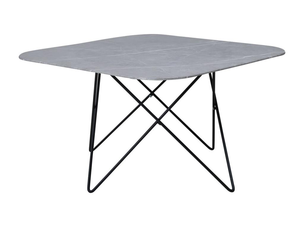 Calmetop Table basse 80x80 cm verre finition marbre gris. 49771TJIC