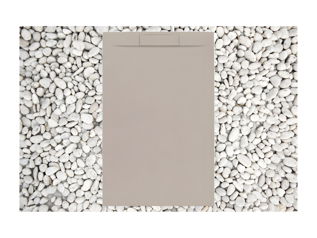 Receveur de Douche 155x100 cm Calmetop 1001 Ligne Calmetop PLUS En Résine et Poudre de Marbre Avec Grille Latérale EN RÉSINE DE MARBRE 31091ORHZ