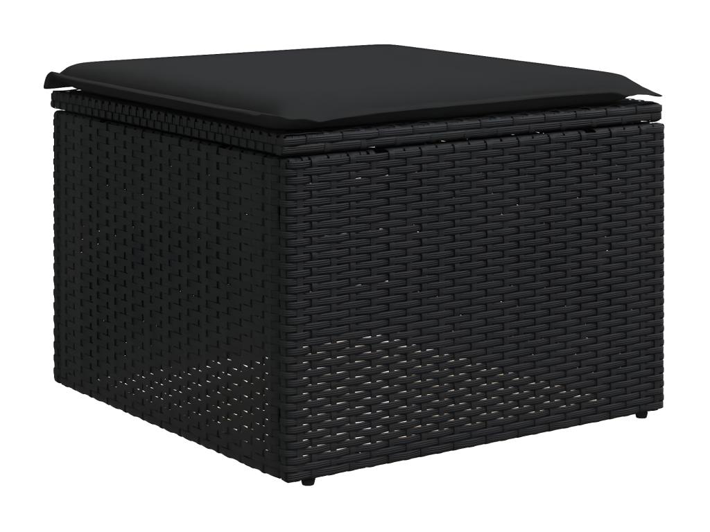 Salon de jardin 10 pcs avec coussins noir résine tressée 88527MVQU