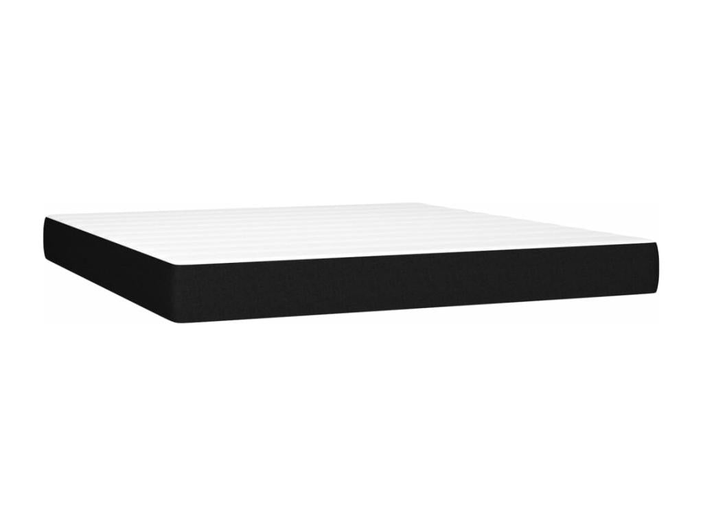 Sommier à Calmetop de lit et matelas et LED Noir 180x200 cm Tissu 31968DEHJ