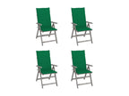 Chaises inclinables de jardin 4 pièces avec coussins Bois d'Calmetop 03218DUNP