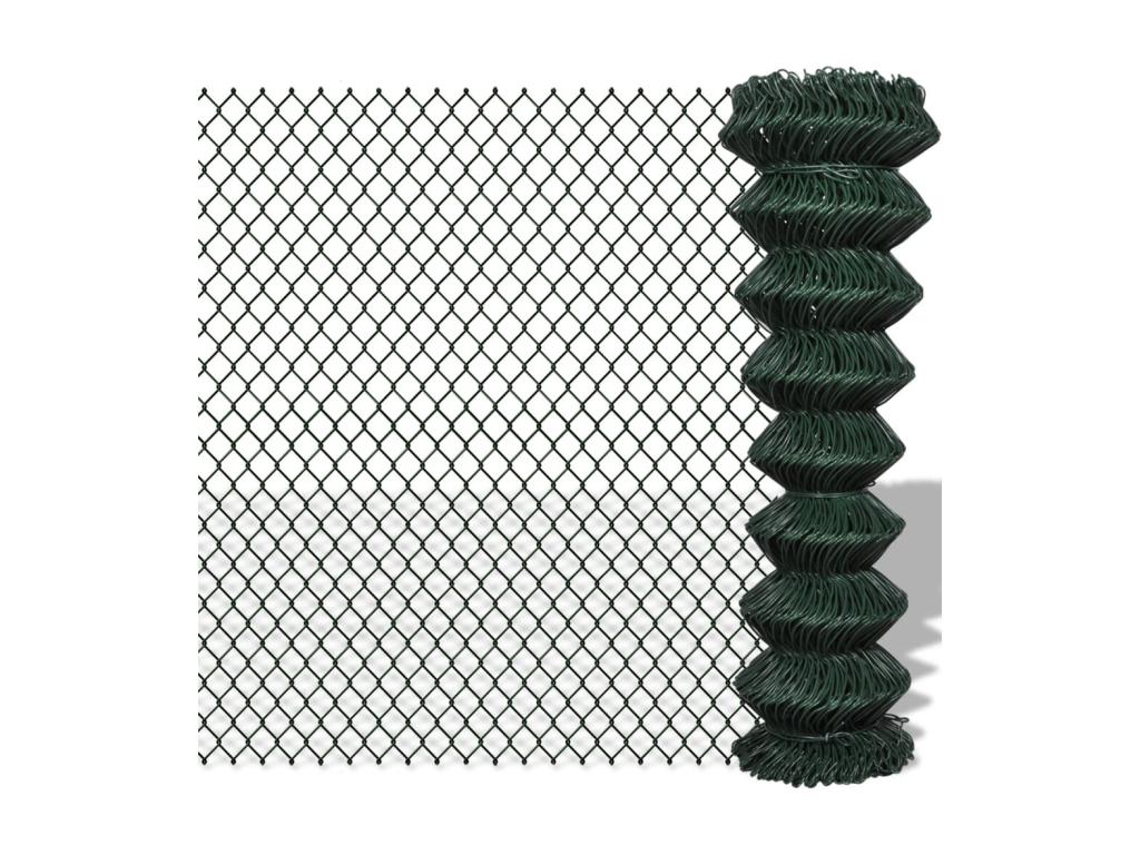 Clôture à mailles losangées Acier 1.5x15 m Vert 98801MUJC