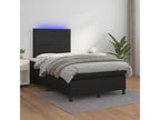 Sommier tapissier avec matelas et LED Noir 120x200cm Similicuir 92990JNXF