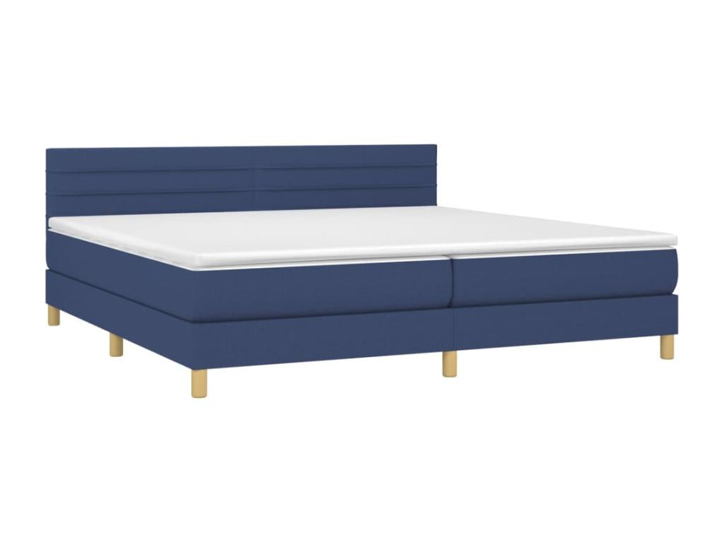 Lit à sommier tapissier avec matelas Bleu 200x200 cm Tissu 03152JDYK