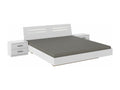 Lit adulte double 180x200 2 chevets coloris blanc - L- 189 x P- 210 x H- 81 cm 25493BTTK