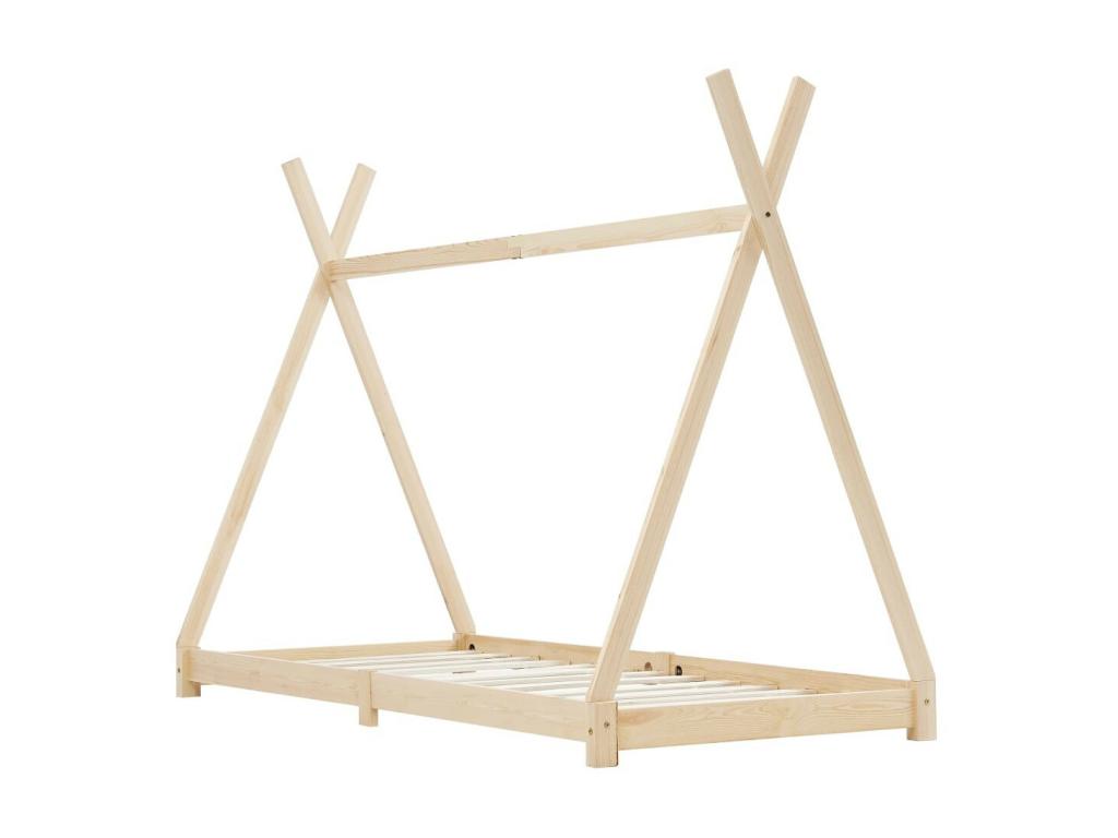 Lit cabane enfant Bois de pin massif 70x140 34651TDRN