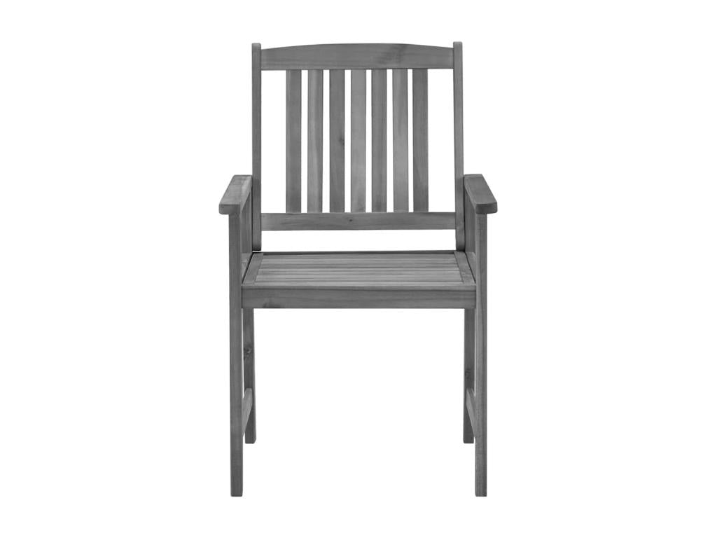 Chaises de jardin et coussins lot de 4 Gris Bois Nidchicshop massif 99093POCB
